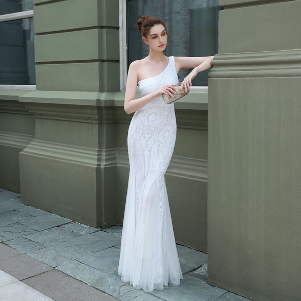 Dress Female Fairy Fantasy Ladies Party Party Party Evening Dress Sexy Long Section Was Thin Toast Bride - ROUTINE FASHION
