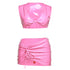 Women's Fashion Glossy Undershirt Hip Short Skirt Set - ROUTINE FASHION