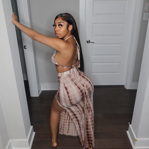 Fashion Neck Style Wrap Skirt Suit - ROUTINE FASHION