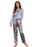 Women's Print Pajama Set Long Sleeve Tops And Pants Loungewear Sleepwear - ROUTINE FASHION