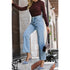 Women's Cotton Straight Leg High Rise Jeans - ROUTINE FASHION