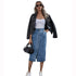 High-waisted Single-breasted Denim Skirt - ROUTINE FASHION