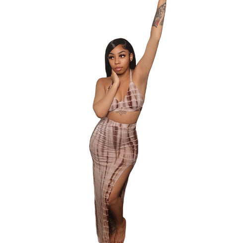 Fashion Neck Style Wrap Skirt Suit - ROUTINE FASHION