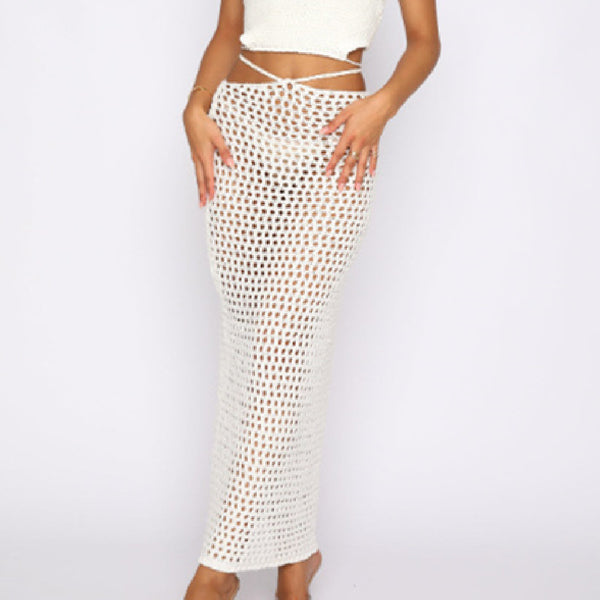 Fashion Knitted Wrap Hip Skirt Set - ROUTINE FASHION