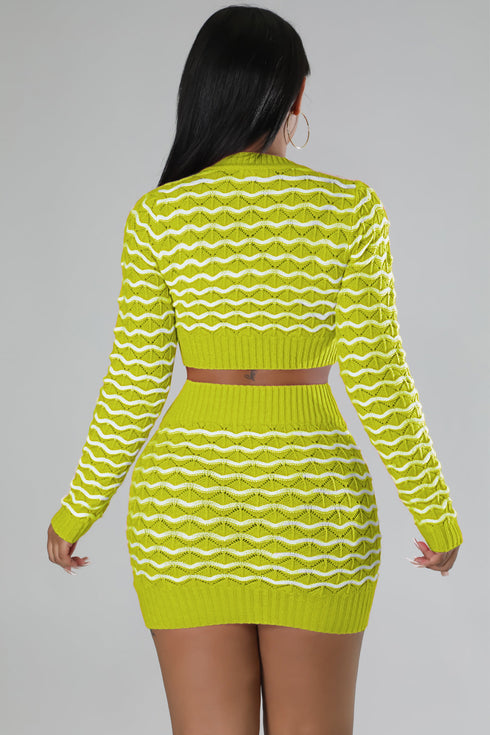 Women's Round Neck Wool Woven Hip Wrap Skirt Suit - ROUTINE FASHION