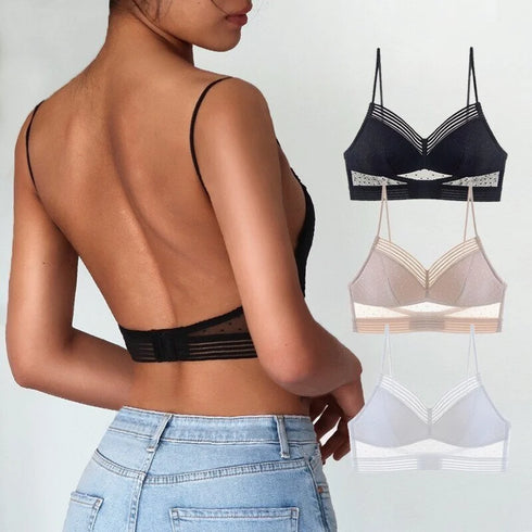 Backless Bra Invisible Bralette Thin Lace Wedding Bras Low Back Underwear Push Up Brassiere Women Seamless Lingerie Sexy BH Top - ROUTINE FASHION