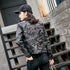Lapel Short Camouflage Leather Bomber Jacket - ROUTINE FASHION