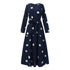 Loose Pullover Sundress Women's Retro Dotted Prints Robe Dress - ROUTINE FASHION