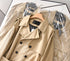 Englanza Cotton Double Breasted Classic Medium Length Trench Coat - ROUTINE FASHION
