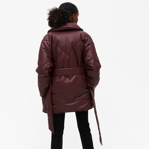 Winter Parkas For Women Loose Leather Coats Ladies Jackets - ROUTINE FASHION