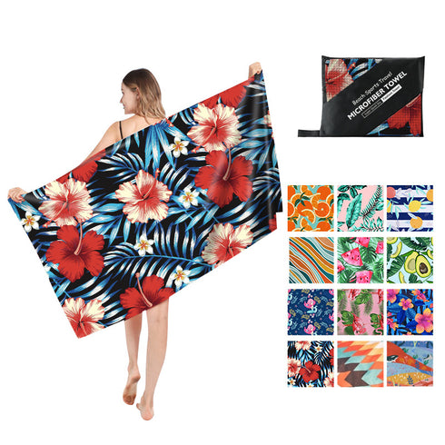 Double Sided Fleece Printed Beach Towel Microfiber Beach Towel - ROUTINE FASHION