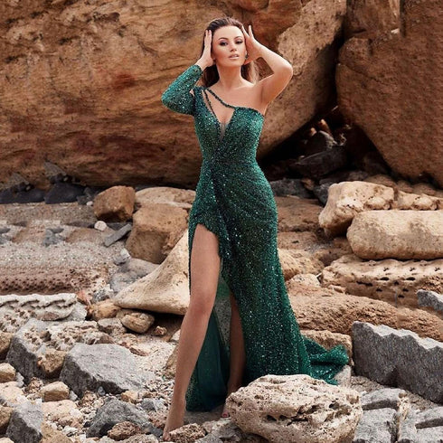 Women's One Shoulder Party Dress - ROUTINE FASHION