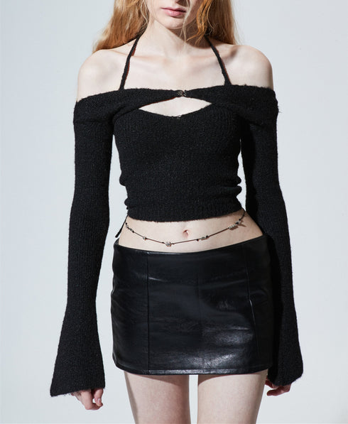 Wool Suspender Blouse Two-piece Blouse Knitted Suit - ROUTINE FASHION