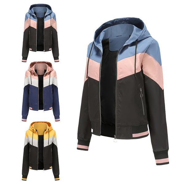 Ladies Thin Windbreaker Hooded Jacket Women Outdoor Raincoat - ROUTINE FASHION