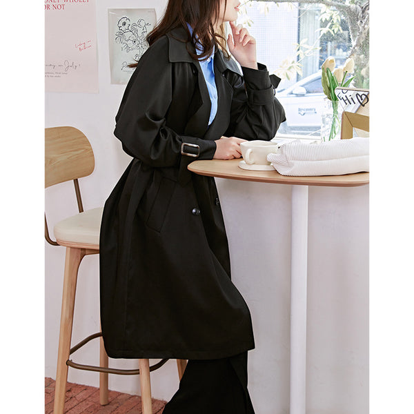 Women's British Style Retro Classic Trench Coat Mid Length - ROUTINE FASHION