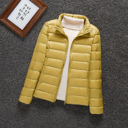Lightweight Down Jacket Women Stand-up Collar - ROUTINE FASHION