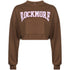 Harajuku Letter Printed Brown Cropped Sweatshirt Women Tops - ROUTINE FASHION