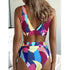 Split Swimsuit Women Geometric Pattern Printing - ROUTINE FASHION