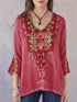 Women's Blouse With Embroidered Long-Sleeved Shirt - ROUTINE FASHION
