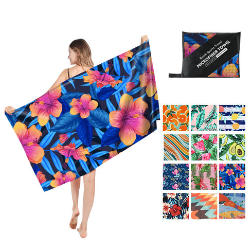 Double Sided Fleece Printed Beach Towel Microfiber Beach Towel - ROUTINE FASHION