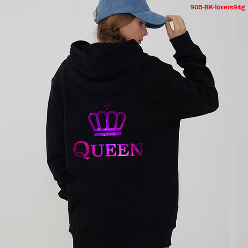 Women Hoodies King Queen Printed Sweatshirt Lovers - ROUTINE FASHION