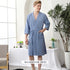 Women's Thin Couple's Nightgown Three Quarter Sleeve Bathrobe - ROUTINE FASHION