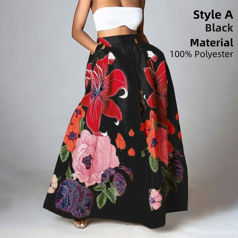 Bottoms Skirt Floral Holiday Women For Long Maxi - ROUTINE FASHION