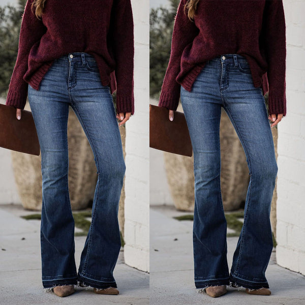 European And American Slim Slim Trousers And Micro Flared Jeans - ROUTINE FASHION