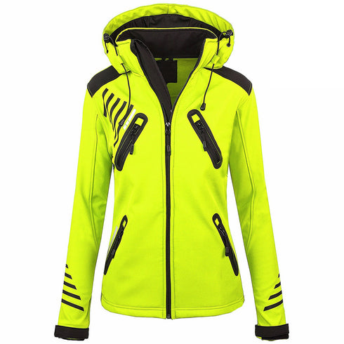 Women's Outdoor Mountaineering Soft Shell Jacket Windproof Plush - ROUTINE FASHION