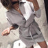Women's Belt Irregular Solid Color Shirt Dress - ROUTINE FASHION