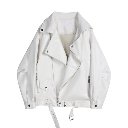 Loose All-match Motorcycle Short Leather Jacket Women's Jacket - ROUTINE FASHION