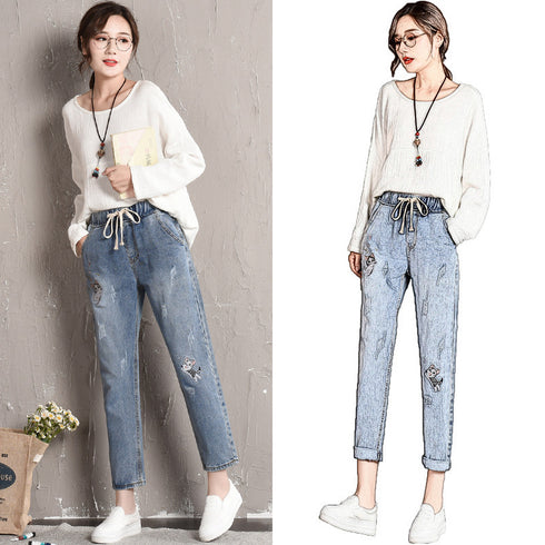 Women's Fashion Slim Fit Straight Jeans - ROUTINE FASHION