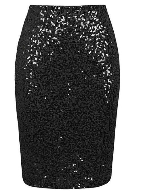 Women's Sequined High Waist Skinny Bling Mini Skirt For Women - ROUTINE FASHION