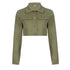 Distressed Multi-pocket Panelled Army Green Lightweight Jacket - ROUTINE FASHION