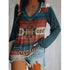Top Ethnic Orientation Print Long Sleeve T-Shirt Women - ROUTINE FASHION