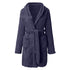 Solid Colour Hooded Home Warm Bathrobe For Women - ROUTINE FASHION