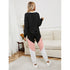 Colorblock Long Sleeve Trousers Elastic Waist Suit Women - ROUTINE FASHION