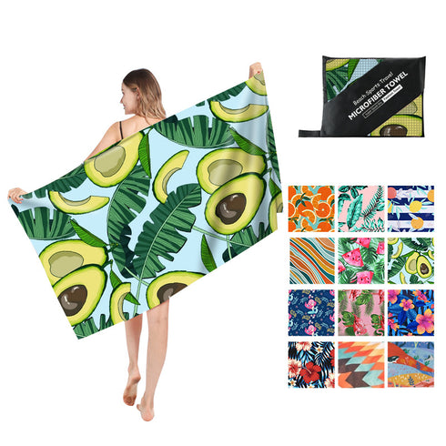 Double Sided Fleece Printed Beach Towel Microfiber Beach Towel - ROUTINE FASHION