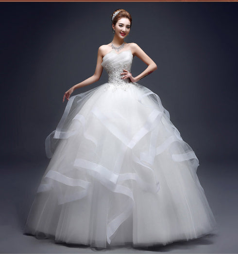 One-shoulder Wedding Dresses Are Neatly Repaired - ROUTINE FASHION