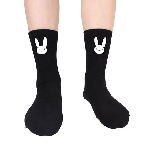 Bad Rabbit Socks Black And White Long Cotton Socks Knitted Socks For Men And Women - ROUTINE FASHION