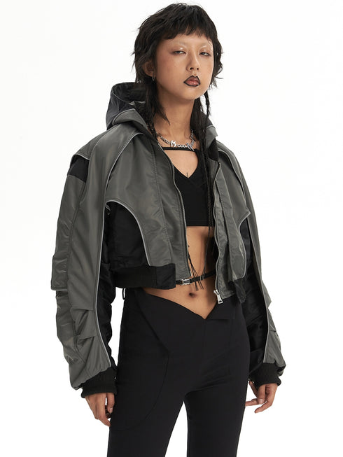 MA-1 Bomber Jacket Reflective Splicing Jacket - ROUTINE FASHION